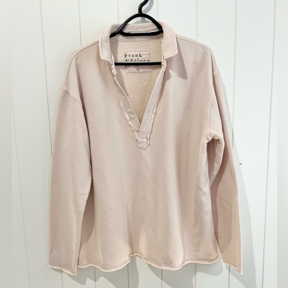 Frank & Eileen NWOT Sweatshirt V-Neck Long Sleeves Size L Pink - Picture 3 of 13